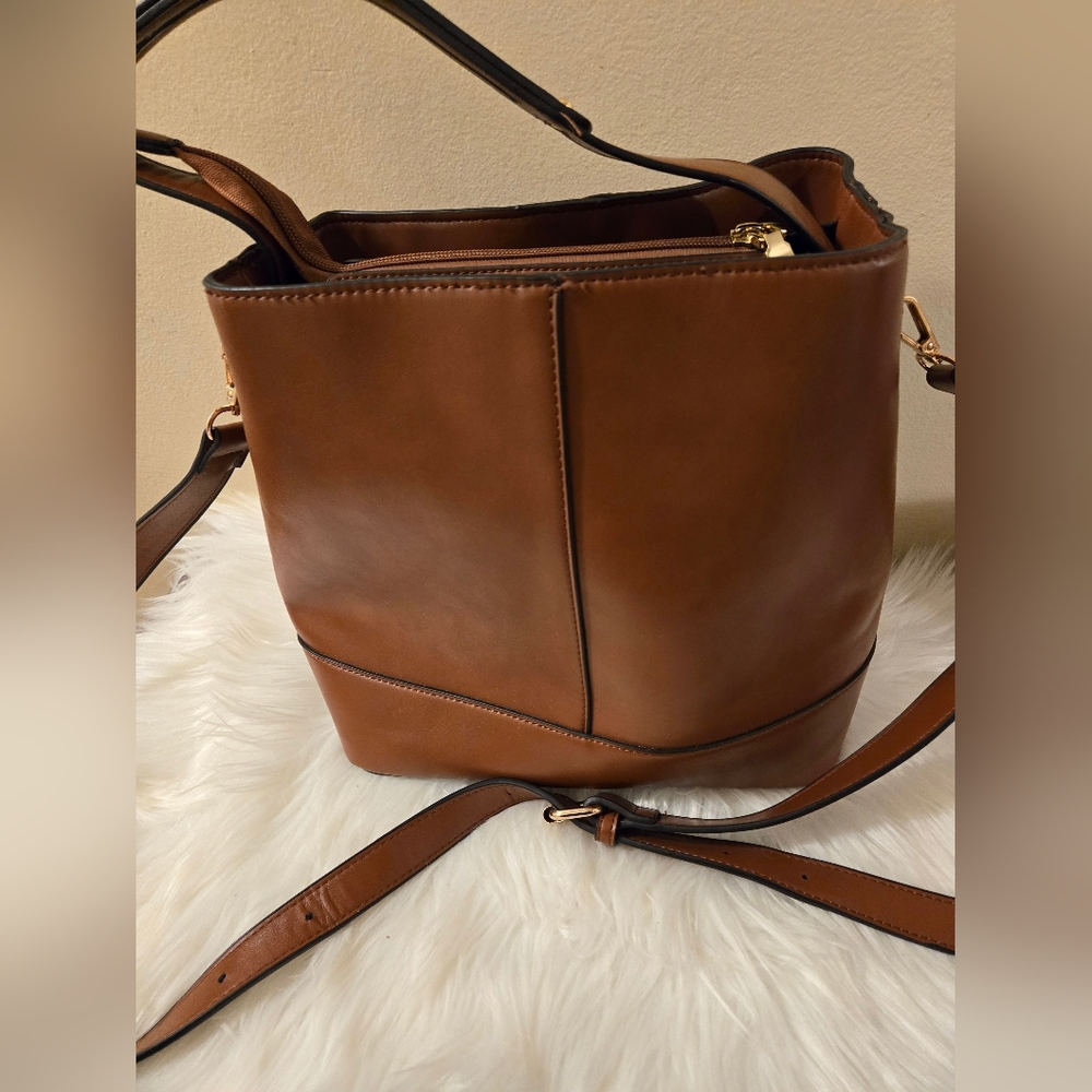 KGB Studio Handbag Shoulder Crossbody Bag Brown Leather Adjustable Strap